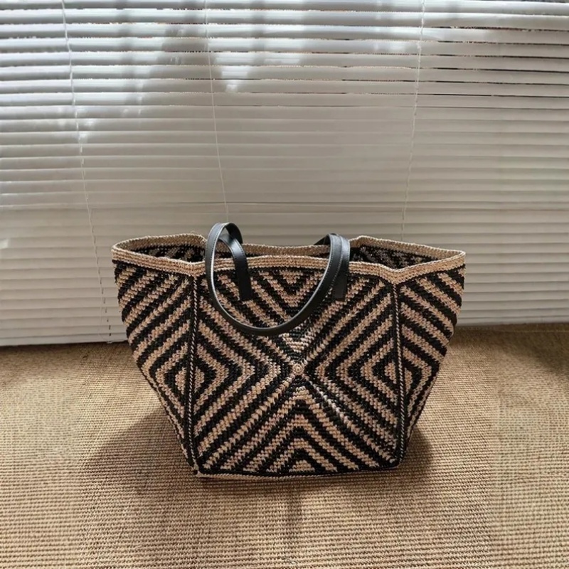 Women'S Raffia Bags - Büyük Boy, Geniş Raffia Hasır El